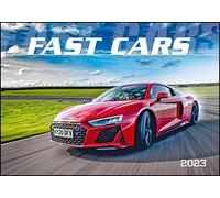 Fast Cars 2023 - Calendario da parete 48,5 x 34 cm - con molte informazioni aggiuntive sui carrelli di lusso, calendario tecnico, calendario da parete