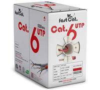 fast Cat. Cavo Ethernet Cat6 da 304,8 m - 23 AWG, CMR, isolato in filo di rame nudo, cavo Cat 6 con separatore incrociato per riduzione del rumore, 550 MHZ/10 Gigabit, cavo UTP LAN Cat6, 304,8 m, CMR
