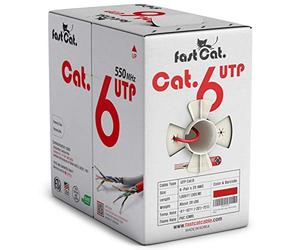 fast Cat. Cavo Ethernet Cat6 da 304,8 m - 23 AWG, CMR, isolato in filo di rame nudo, cavo Cat 6 con separatore incrociato per riduzione del rumore, 550 MHZ/10 Gigabit, cavo UTP LAN Cat6, 304,8 m, CMR