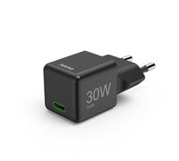 Fast Charger, USB-C, PD/QC/GaN, Super Mini Charger, 30 W, Black