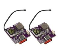 Fast Chargi Power Bank Module Chargi Board wi Digital or Light Display, PD3.0 QC4+ 22.5W FAI DA TE 21700 Baery Charr Board 5A Alta Corrente Portatile Power Bank Kit Circuito PCB, 2 Pack (A+C Display
