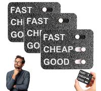 Fast Cheap Good Slider, giocattolo da scrivania stampato in 3D per dilemmi aziendali, divertente strumento per prendere decisioni in ufficio per imprenditori, team e manager (3PCS)