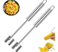 Fast Corn Cob Stripper Tool Ergonomic Long Handle Corn On the Cob Stripper Tool Stainless Steel for Women Home Dining Enthusiasts (2pcs)