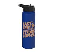 Fast Feet Strong Coffee Runner Runner Stainless Steel Insulated Water Bottle