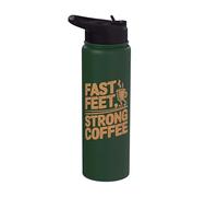 Fast Feet Strong Coffee Runner Runner Stainless Steel Insulated Water Bottle