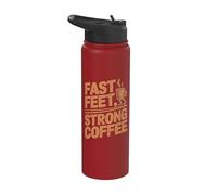 Fast Feet Strong Coffee Runner Runner Stainless Steel Insulated Water Bottle