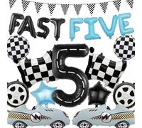 Fast Five Decorazioni di compleanno per ragazzi, auto da corsa 5° palloncini