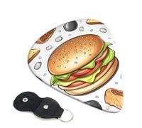 Fast Food Confezione da 6 plettri per chitarra con supporto, plettri personalizzati per chitarra, antiscivolo, portatili, ukulele, basso, 0,71 mm, per amanti della chitarra acustica, regali