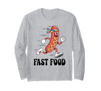 Fast Food Divertente Gioco di Parole Allenamento Corsa Jogging Palestra Hot Dog Maglia a Manica