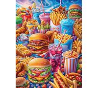 Fast Food Feast in Magical Forest Puzzle 1000 Pezzi Giochi Da Tavolo Intelligenti Accompany Fairy Tale Animal Familiare Sfida Logica Per Adulti Rilassamento Pressione Ridotta in Casa 1000 PCS