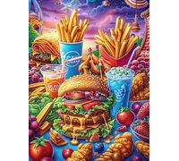 Fast Food Feast in Magical Forest Rompicapo 300 Pezzi Per Regalo Di Halloween Cartone Rigido Per Adulti Fairy Tale Cute Animal Tema Horror Per Feste Con Amici Edizione Limitata Top Vendita 300 PCS