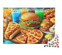 Fast Food Feast Puzzle 1000 Pezzi Per Adulti Perfetto Per Appassionati Di Esperti Sfida Impossibile Creativo Cute Regalo Per La Famiglia Per Adulti E Bambini 70x50cm/1000pcs