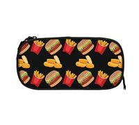 Fast Food Hamburger Patatine fritte e crocchette di pollo Astuccio per matite Astuccio di grande capacità Portapenne Astucci per matite Scatola Organizzatore Cerniera Borsa per trucco cosmetico