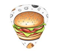 Fast Food Plettri per chitarra, 12 pezzi, leggeri, spessore 0,46 mm/0,71 mm/0,96 mm, per chitarra acustica, chitarra elettrica, ukulele, basso