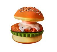 Fast Food, Textured Sesame Bun Model, 3.15x3.15x3.94in Miniature with Layers, Premium Soft Polyurethane Tool, Realistic Culinary Aesthetic with Detail, Tactile Stress Reliever for Kids Offices
