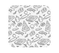 Fast Foodprint - Set di 6 sottobicchieri in pelle, adatti per ristoranti, cucine, uffici e così via