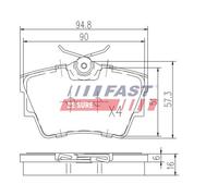 FAST FT29513 Kit pastiglie freni Posteriore per OPEL Vivaro A Kastenwagen (X83)