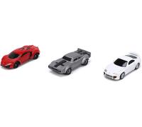Jada JAN32482 Hollywood Rides-Nano Fast and Furious 3 Car Set da collezione in miniatura, multicolore, taglia unica
