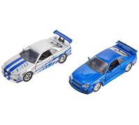 Fast & Furious Brian's Nissan Skyline GT-R R34 Silver & Nissan GT-R R34 Blue 1:3