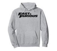 Fast & Furious Flat Black Bold Movie Logo Felpa con Cappuccio