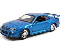 Fast Furious Modello Auto NISSAN SKYLINE GT-R R34 BRIAN Blu 1/32 Jada Toys