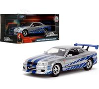 FAST FURIOUS Modello Auto NISSAN SKYLINE GT-R R34 di BRIAN 1:24 Die Cast Jada