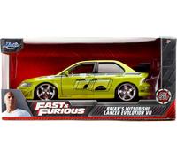 FAST FURIOUS Modello DieCast MITSUBISHI LANCER VII Verde BRIAN Scala 1/24 JADA