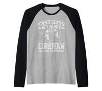 Fast Guys Get Glory Lineman Offensive Football Games His/Her Maglia con Maniche Raglan