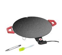 Fast Heating Nonstick Griddle | Small Grill Indoor with Oil Brush and BBQ Infradito | for Cooking, Barbecue, Breakfast, Bistecca, Pancake
