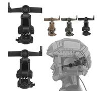 Fast Helmet ARC Rail Adapter COMTAC3 Tactical Pickup Headset Sospensione Cuffie Staffa Multi-Angolo Rotazione per OPS CoreARC & Team Wendy Rail, Supporto Paraorecchie da caccia (nero)