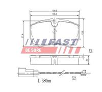 FAST Kit Pastiglie Freno a Disco Posteriore per Ford Transit Van Fa _ Fd _ Fb _