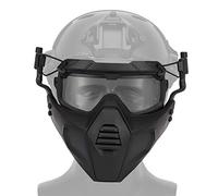 FAST - Occhiali protettivi per casco con maschera facciale rimovibile per airsoft, paintball, festa di Halloween