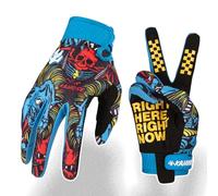 Fast passion Skeleton-Paw - Guanti da moto per uomo e donna, guanti da ciclismo traspiranti, per ATV, MTB, motocross (2 blu, M)