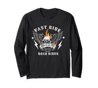 Fast Ride Road Rider Born To Be Free Eagle Biker Maglia a Manica