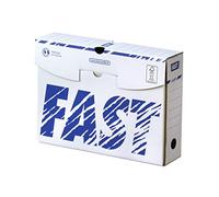 Fast - Set di 10 scatole archivio manuali Bianco/Blu Dos 8cm Blanc/Bleu