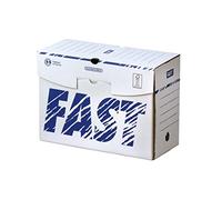 Fast - Set di 25 scatole archivio manuali Bianco/Blu Dos 15 cm Blanc/Bleu