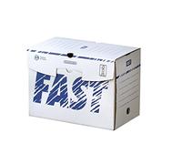 Fast - Set di 25 scatole archivio manuali Bianco/Blu Dos 20cm Blanc/Bleu