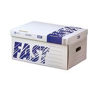 Fast - Set di 5 scatole portadocumenti manuale, 52 x 35 x 26 cm, colore bianco