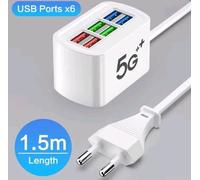 Fast USB Charger 6 in 1 Power Strip Desktop Charging Station Fast Charging 1.5m