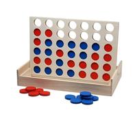 FAST WORLD SHOPPING Gioco Forza 4 in Legno, Connect Four Classico da Tavolo con Pedine Rosse e Blu, Gioco di Strategia, Logica e Sfida per Adulti e Famiglia, Passatempo Divertente