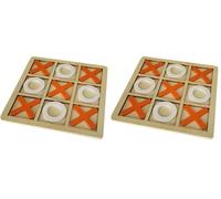 FAST WORLD SHOPPING Gioco Tris Classico in Legno, Tic Tac Toe Portatile e Compatto, Perfetto per Famiglie e Amici, Divertente e Strategico, Facile da Trasportare per Ogni Occasione (Confezione da 2)