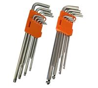 FAST WORLD SHOPPING Set 18 Chiavi in Cromo Vanadio, Stella Torx, Esagonali, con Supporto e Profilo a L, Coppia Chiavini Lunghi, Set Utensili
