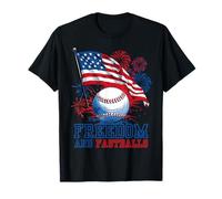 Fastballs And Freedom Patriotic Firework Bandiera Americana Maglietta