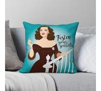 Fasten Your Seatbelt Kasia Smutniak, federa in poliestere e lino, con motivo in velluto, con cerniera, decorazione per cuscino da divano