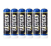 FASTGAS bombola monouso da 6x615gr di protossido di azoto N20 - equivale a 75 cartucce di Panna - bombola 100% riciclabile in Acciaio Inossidabile di Alta qualità.