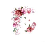 Fastigeaty Adesivo da parete a forma di peonia, per soggiorno, impermeabile, rimovibile, in vinile, per decorazione della casa e sfondo della camera da letto