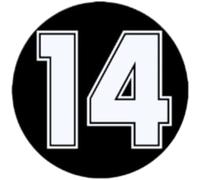 FASTLATE 2 X Funny Vinyl Stickers, Various Sizes, Race Number 14, Car Sticker, Waterproof, Car Decorations On Truck Bumper, Rear Window, 30 X 30 Cm, Car Sticker