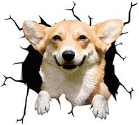 FASTLATE Adesivi per Finestre Posteriori Auto Adesivi per Finestre Rotte 3D Electrostatic Simulation French Bulldog Auto Adesivi 2pc