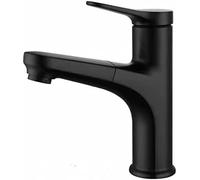 FASTLATE Miscelatore Lavabo Estraibile Rubinetti Bagno Cromo Caldo E Freddo, Nero