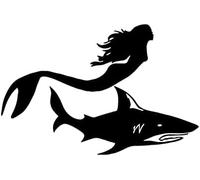 FASTLATE Pbydk 2 X Adesivi in Vinile Adesivi per Auto con Pesce Squalo Mare Oceano Nero 15,8 Cm X 10,5 Cm Accessori per Camion per Camion per Laptop Accessori Adesivi per Decorazione per Auto